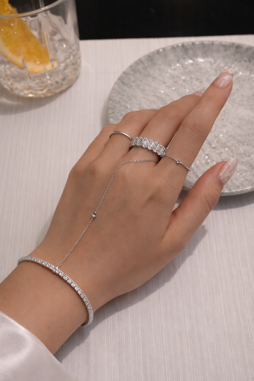 Gold & Silver Oval Moissanite Eternity Ring